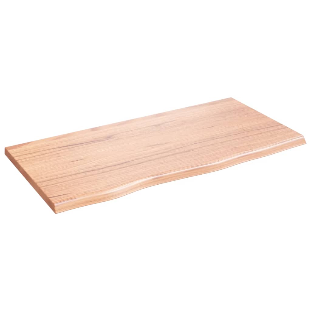 Plan vasque Vidaxx 80x40x2 bois massif traité marron clair