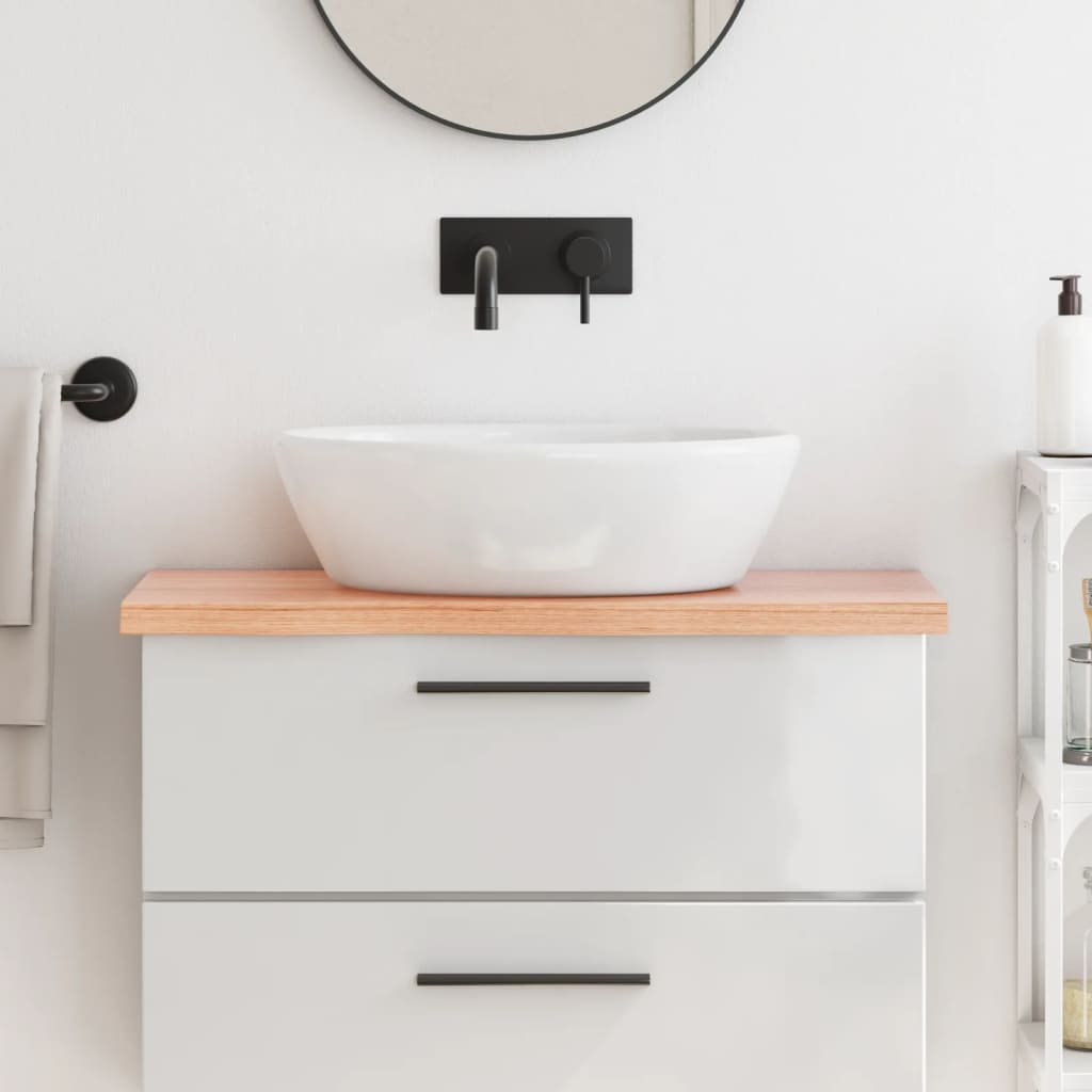 VidaXL Plan de lavabo 80x40x (2-4) cm bois massif traité marron clair