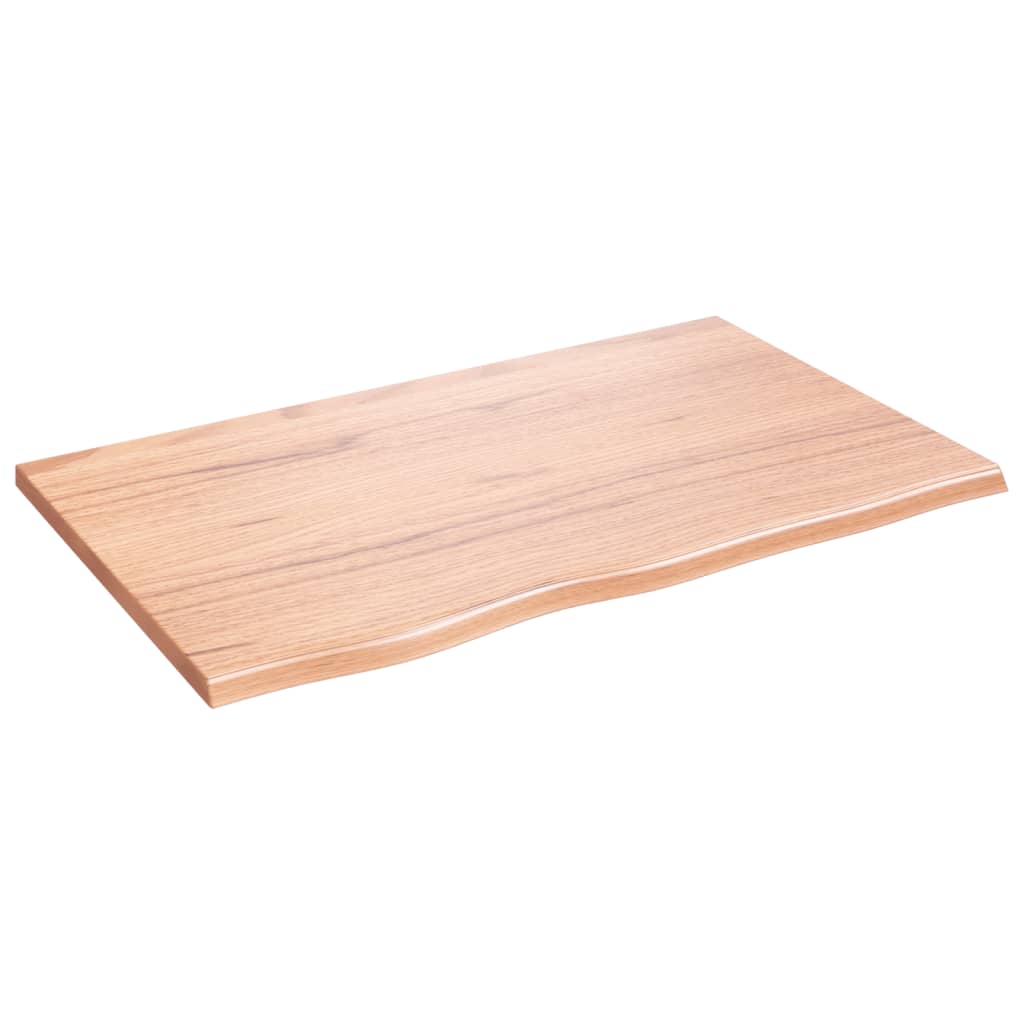 Plan vasque Vidaxx 80x50x2 bois massif traité marron clair