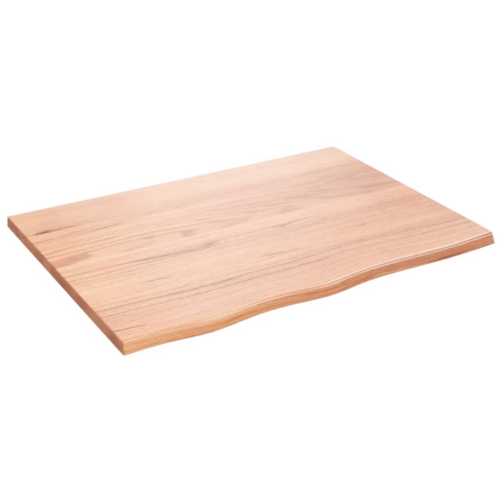 Plan vasque Vidaxx 80x60x2 bois massif traité marron clair