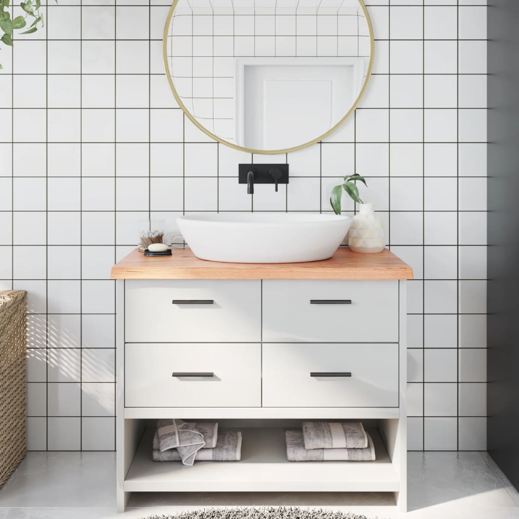 Vidaxx plan de lavabo 100x50x (2-4) cm bois massif traité marron clair