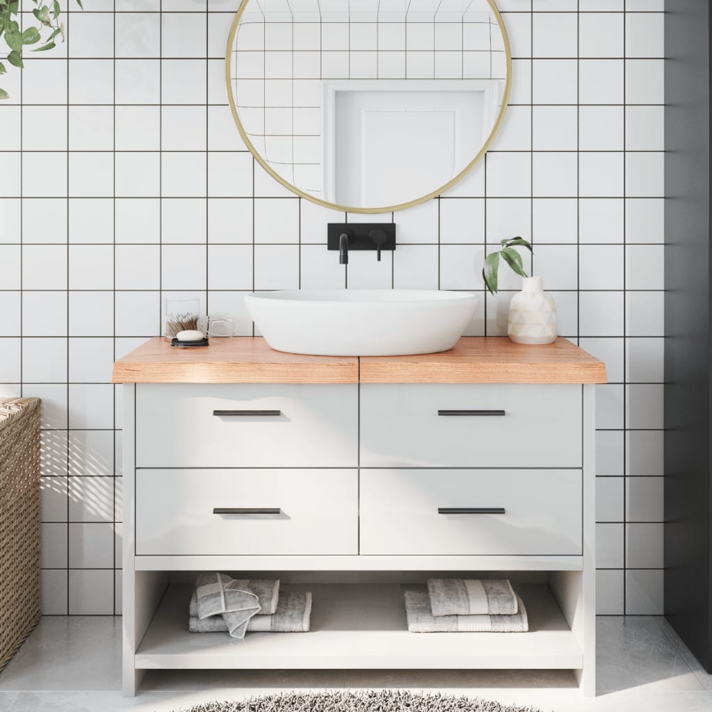 Vidaxx plan de lavabo 120x40x (2-6) cm bois massif traité marron clair