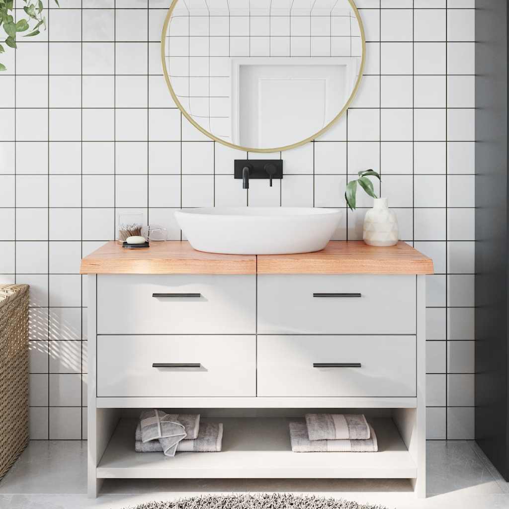Vidaxx plan de lavabo 120x50x (2-6) cm bois massif traité marron clair