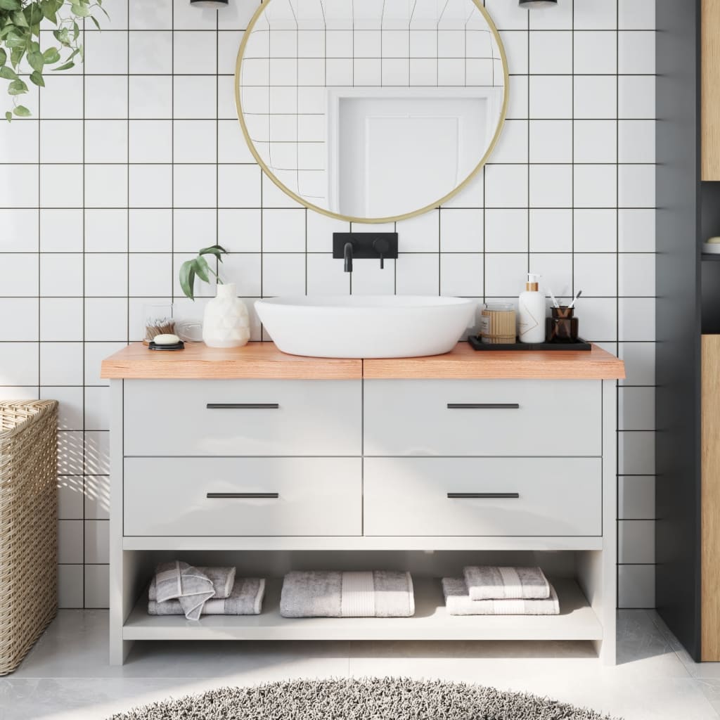Vidaxx plan de lavabo 140x30x (2-6) cm bois massif traité marron clair