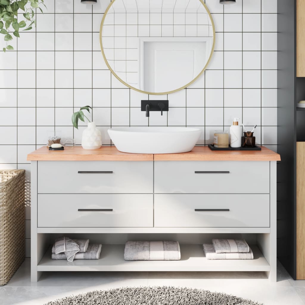 Vidaxx plan de lavabo 160x30x (2-4) cm bois massif traité marron clair
