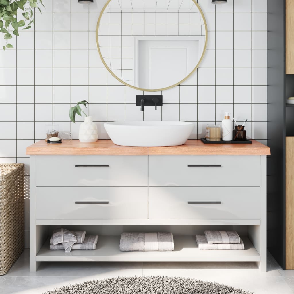 Vidaxx plan de lavabo 160x30x (2-6) cm bois massif traité marron clair