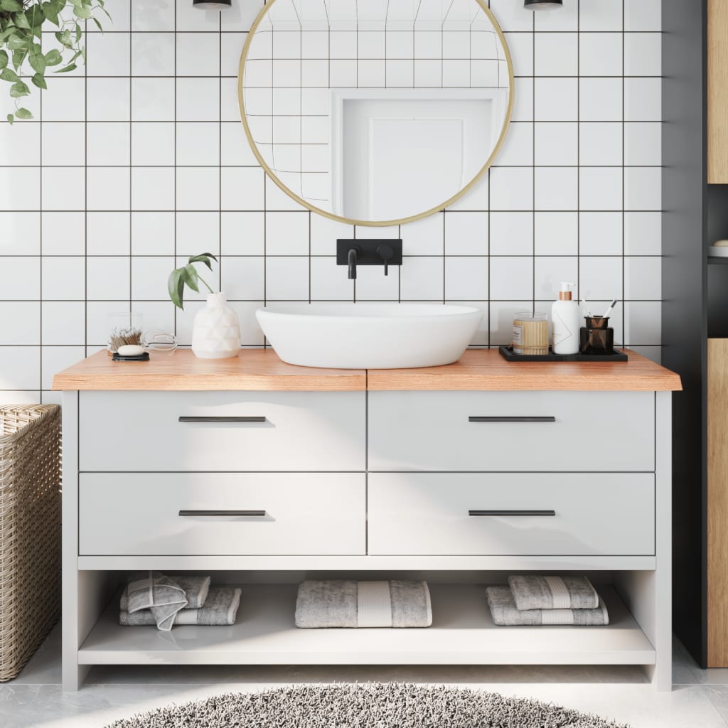 Vidaxx plan de lavabo 160x40x (2-4) cm bois massif traité marron clair