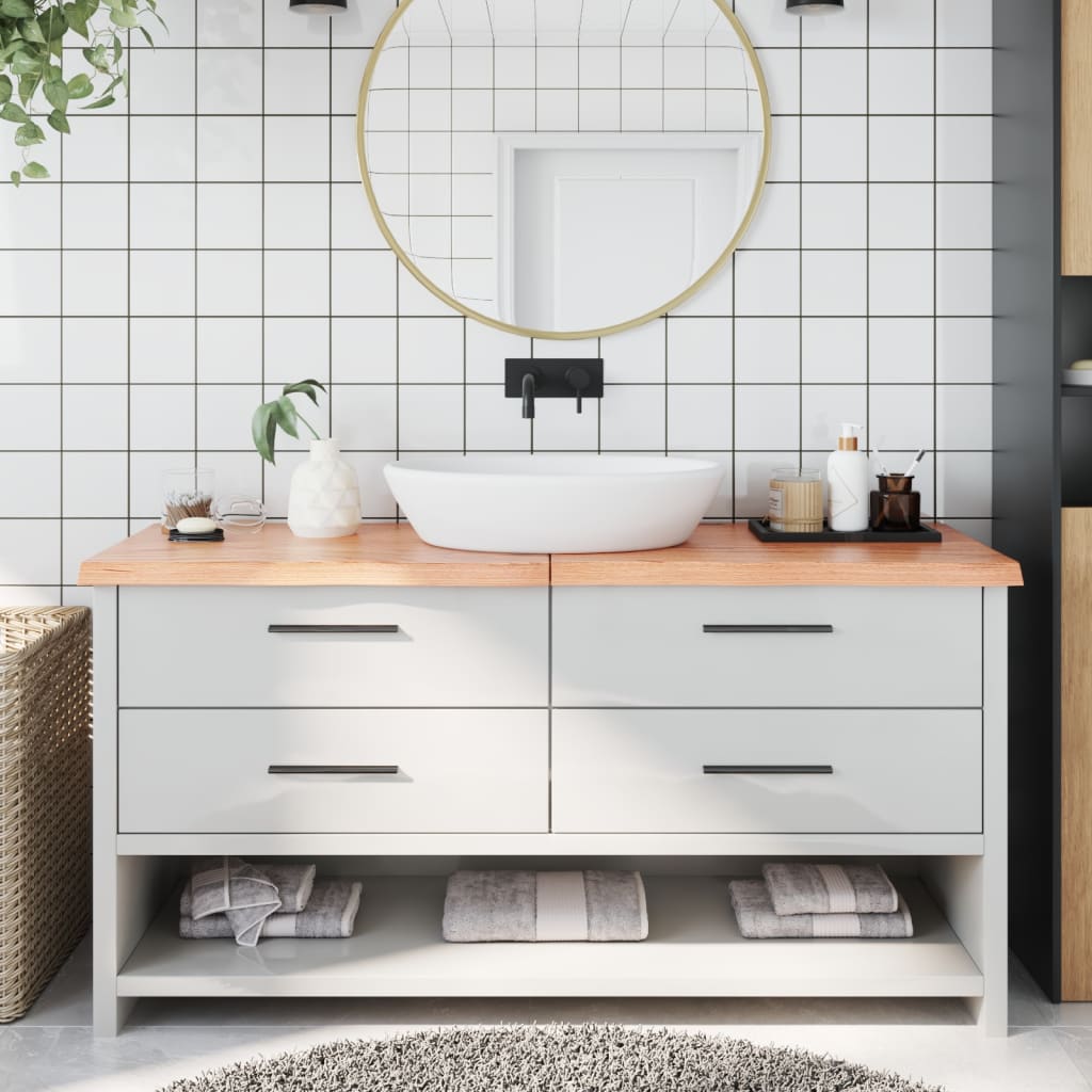 Vidaxx plan de lavabo 160x50x (2-4) cm bois massif traité marron clair