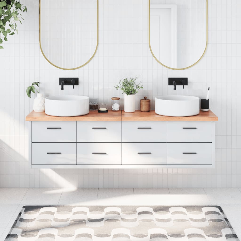 Vidaxx plan de lavabo 180x30x (2-4) cm bois massif traité marron clair