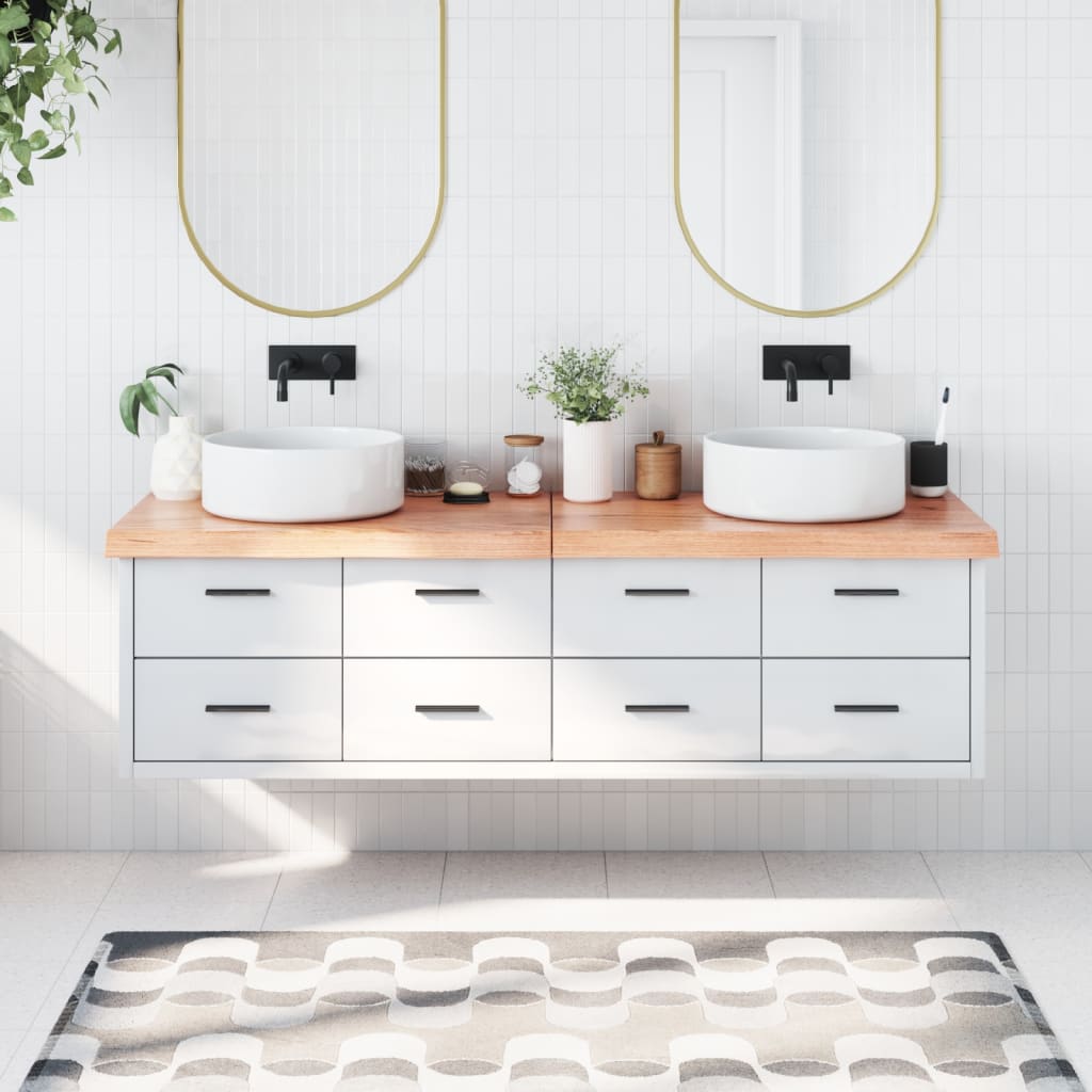 Vidaxx plan de lavabo 180x60x (2-6) cm bois massif traité marron clair