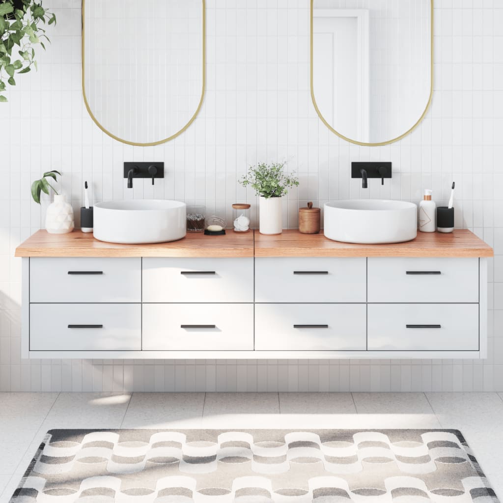 Vidaxx plan de lavabo 200x50x (2-4) cm bois massif traité marron clair