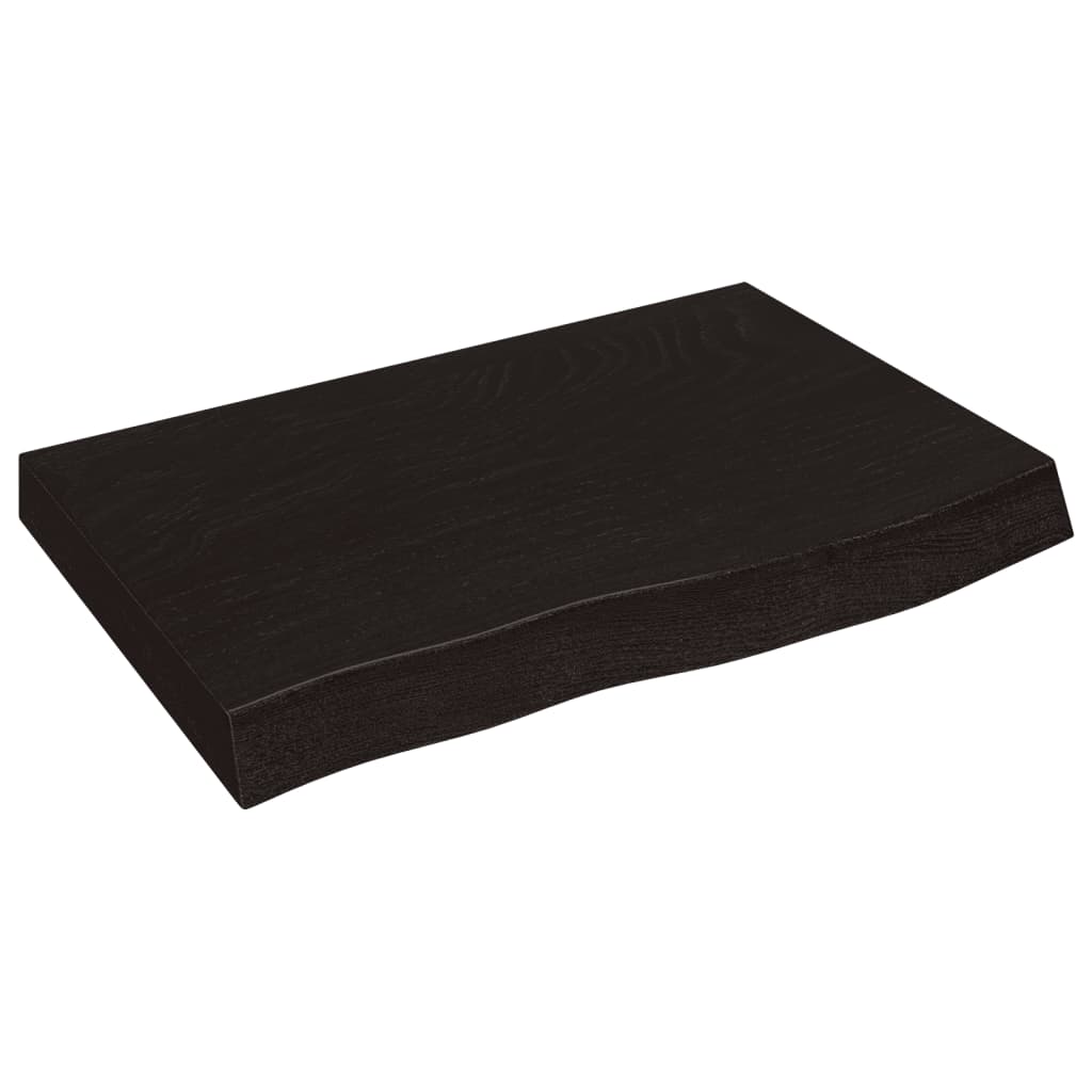 Vidaxx plan de lavabo 60x50x (2-4) cm bois massif traité marron foncé