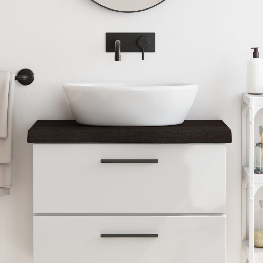 Vidaxx plan de lavabo 80x40x (2-6) cm bois massif traité marron foncé