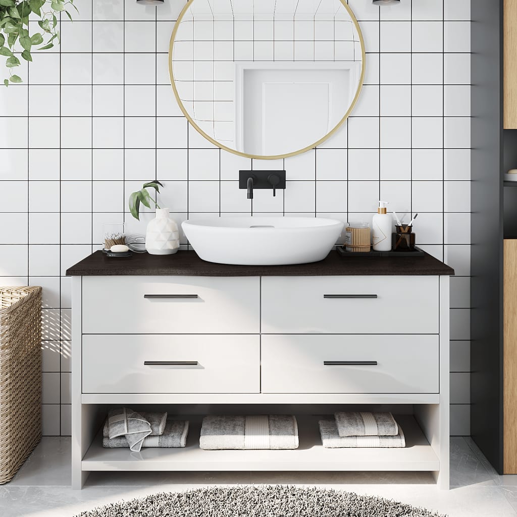 Vidaxx plan de vasque 100x30x2 cm bois massif traité marron foncé