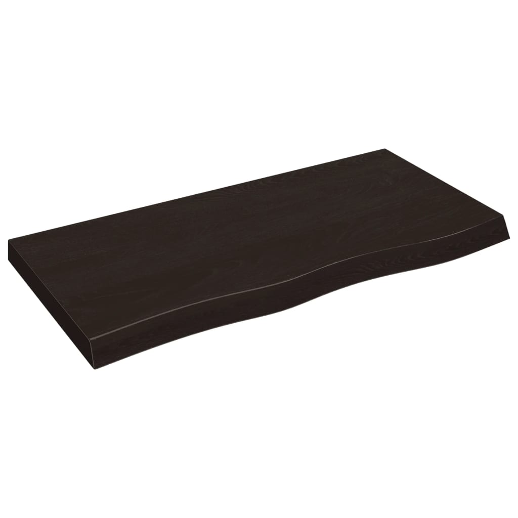 Vidaxx plan de lavabo 100x50x (2-6) cm bois massif traité marron foncé