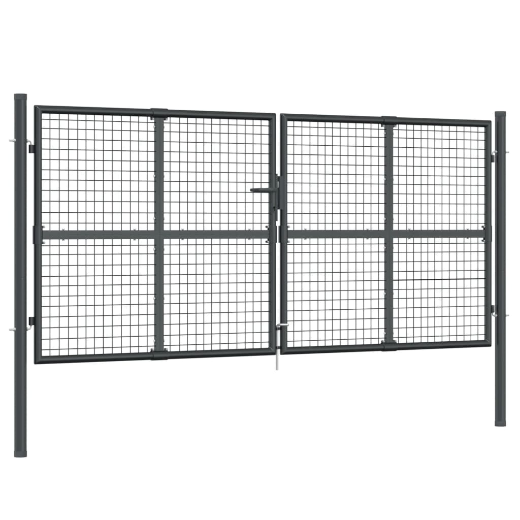 VidaXL Portail grillage 300x175 cm acier anthracite