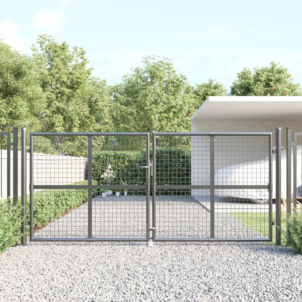 VidaXL Portail grillage 300x175 cm acier anthracite