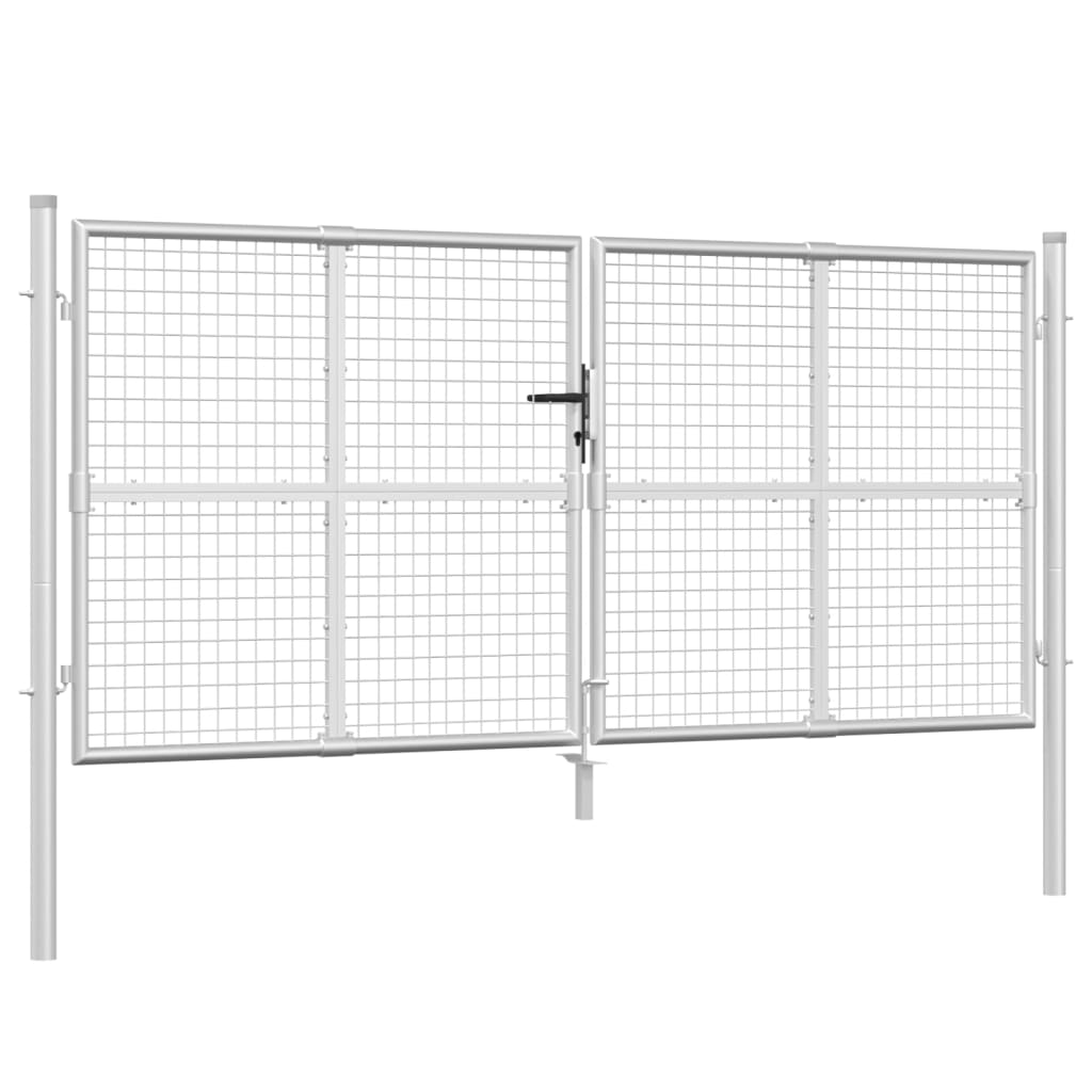 VidaXL Portail grillagé 300x175 cm acier argenté