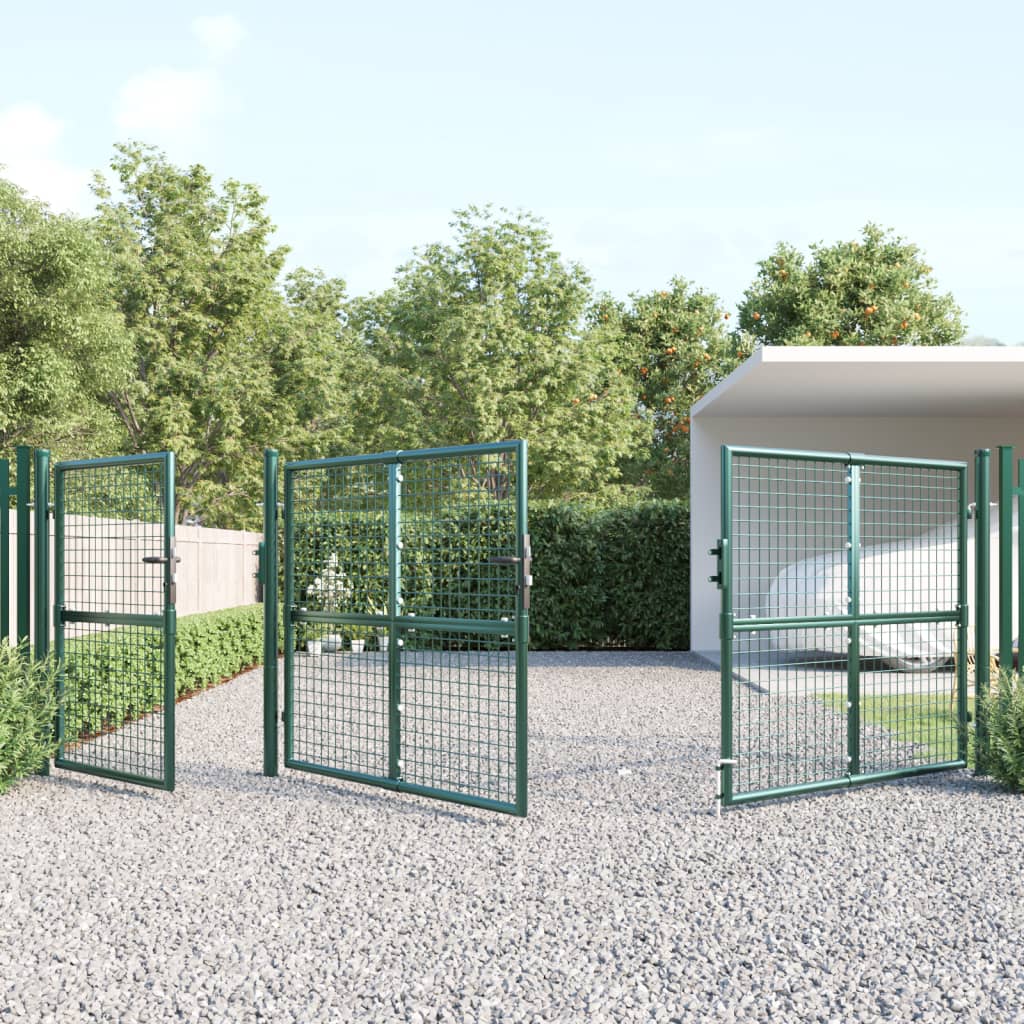 VidaXL Portail de jardin 400x175 cm maille et acier galvanisé vert