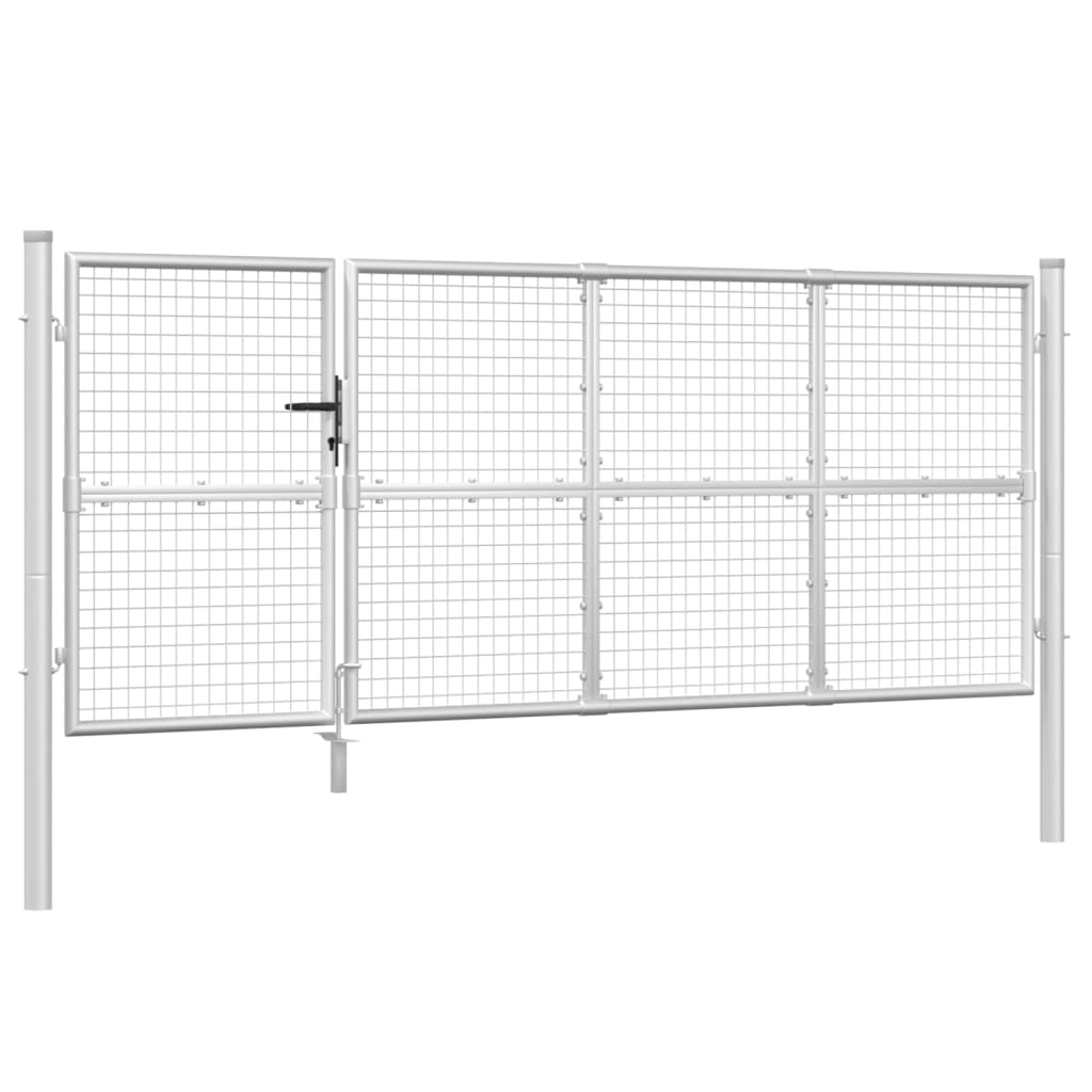 VidaXL Portillon de jardin 350x175 cm maille et acier galvanisé couleur argent