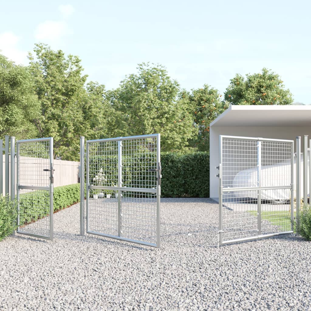VidaXL Portillon de jardin 400x175 cm maille et acier galvanisé couleur argent