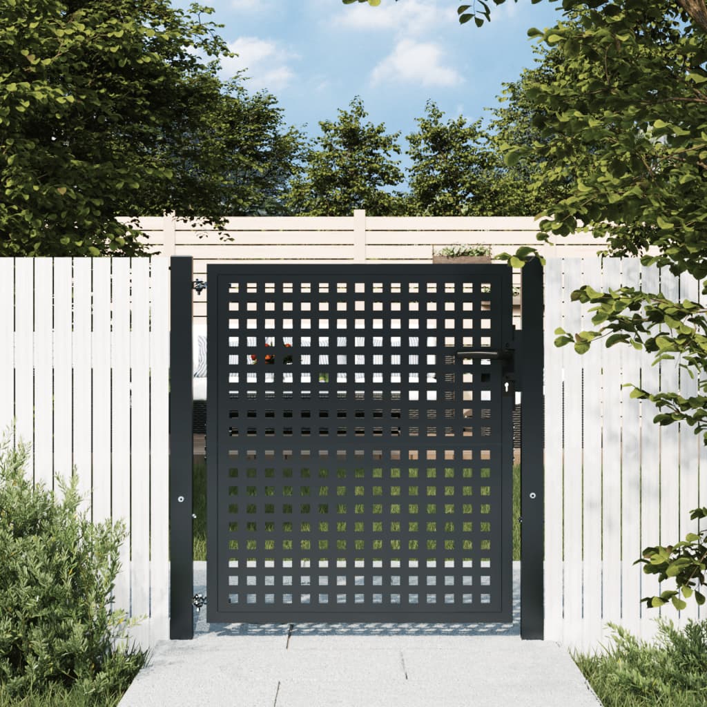 VidaXL Portail 105x150 cm acier anthracite