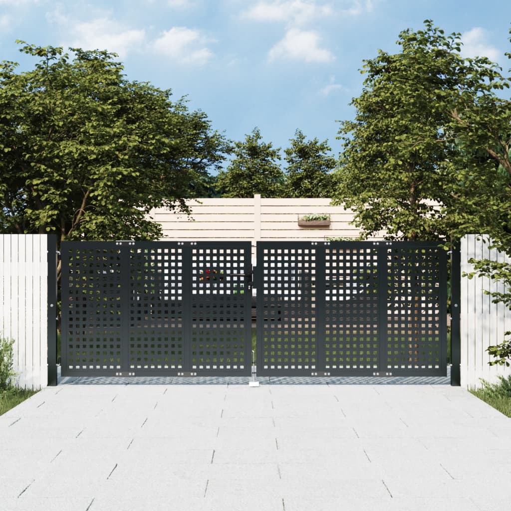 VidaXL Portail 300x125 cm acier anthracite