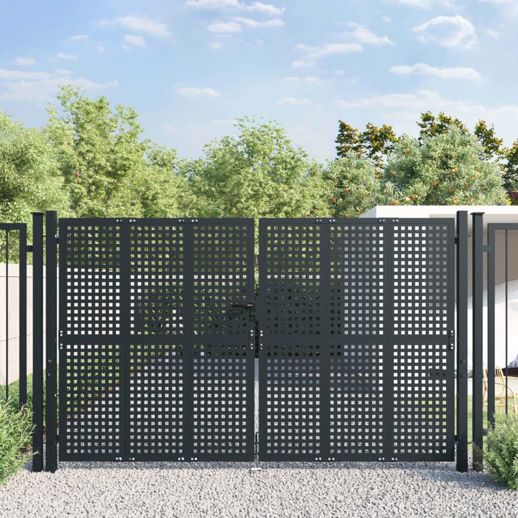 VidaXL Portail 300x175 cm acier anthracite