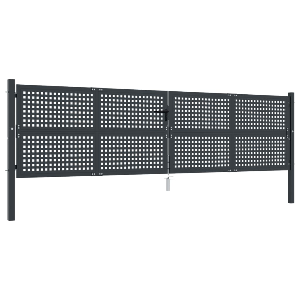 VidaXL Portail 400x125 cm acier anthracite