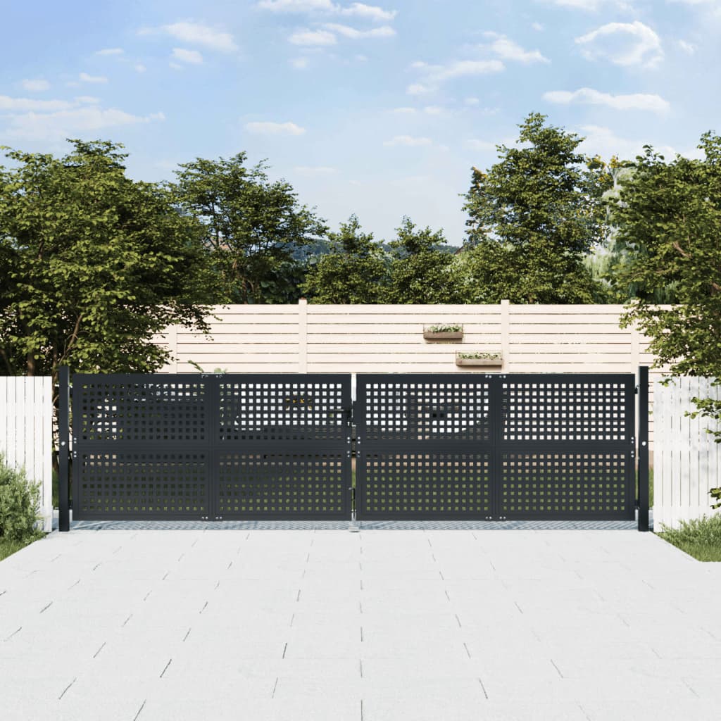 VidaXL Portail 400x125 cm acier anthracite