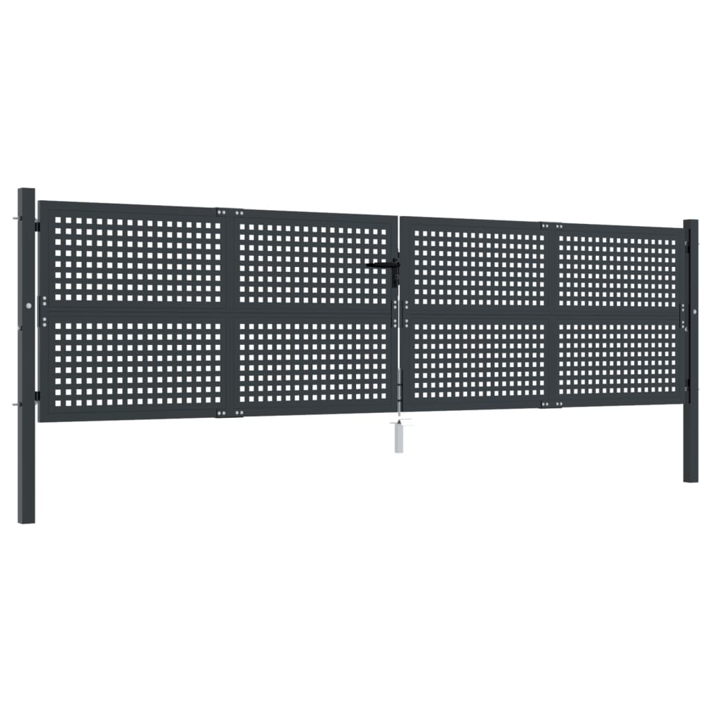 VidaXL Portail 400x150 cm acier anthracite