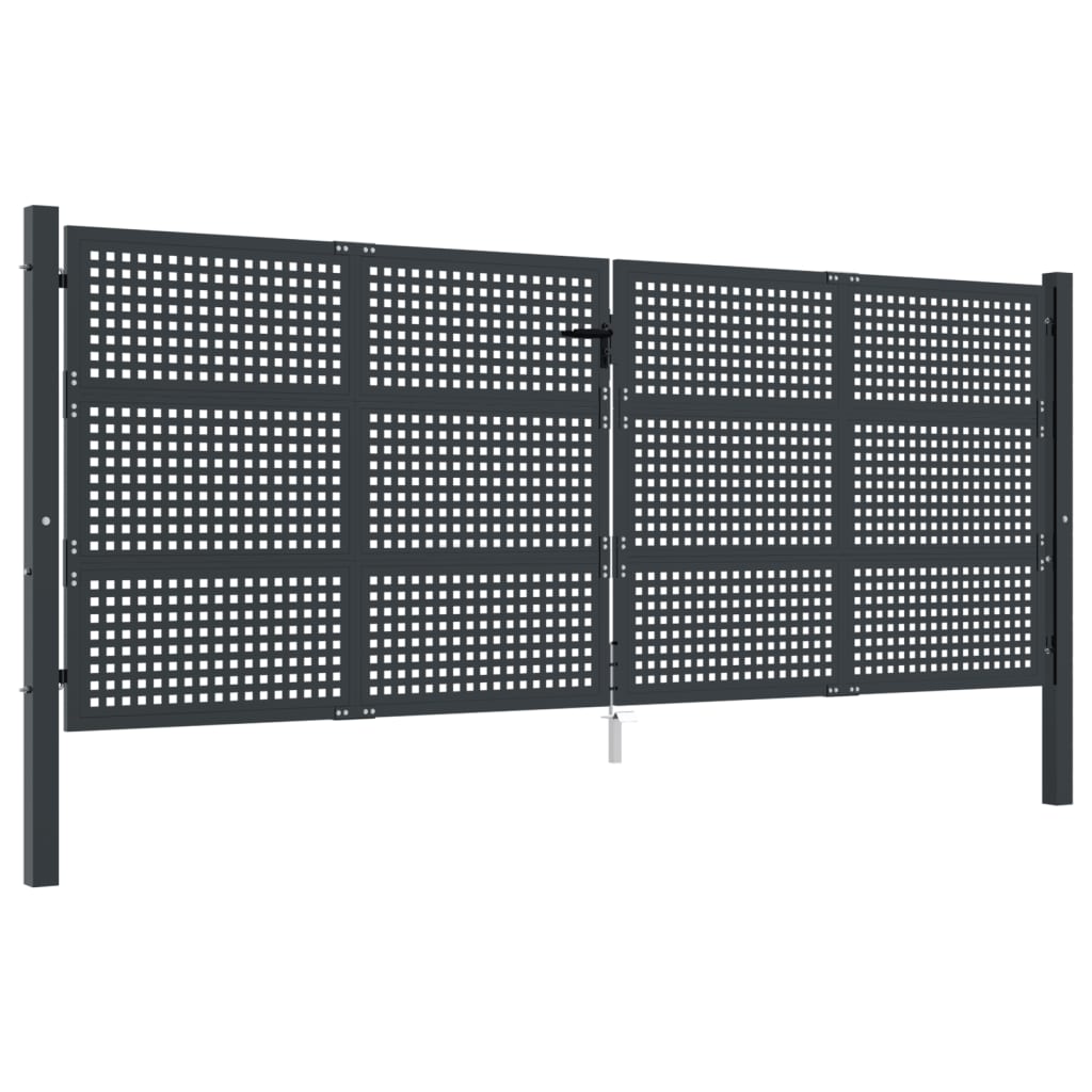 VidaXL Portail 400x175 cm acier anthracite
