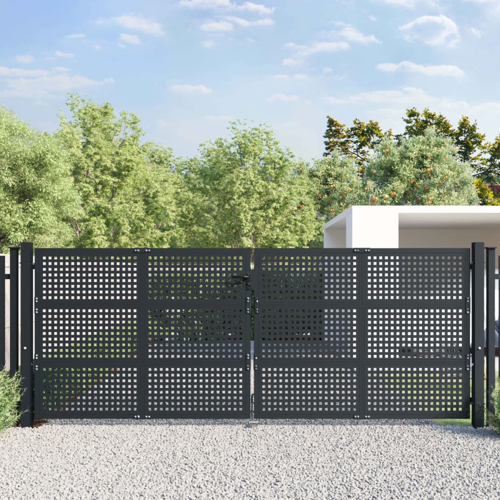 VidaXL Portail 400x175 cm acier anthracite