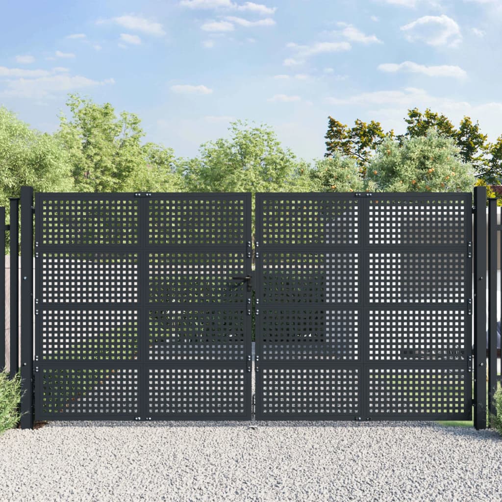 VidaXL Portail 400x225 cm acier anthracite