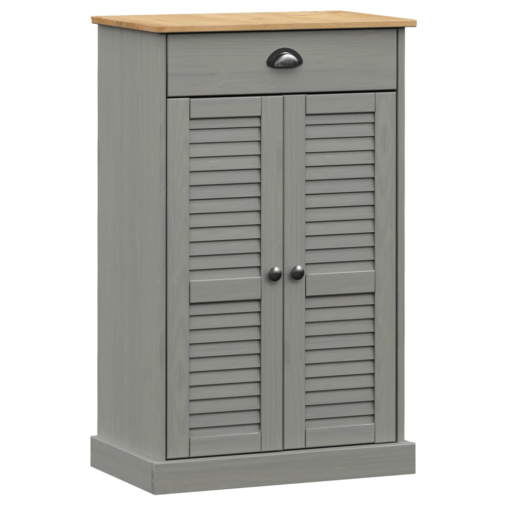 Vidaxx armoire à chaussures vigo 60x35x96 cm bois de pin massif gris