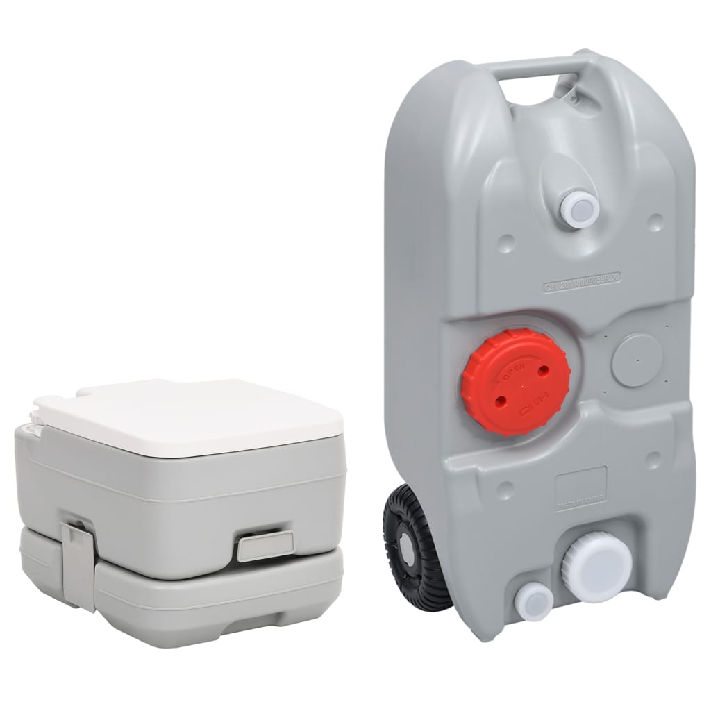 VidaXL Ensemble de toilettes et réservoir d'eau de camping portable