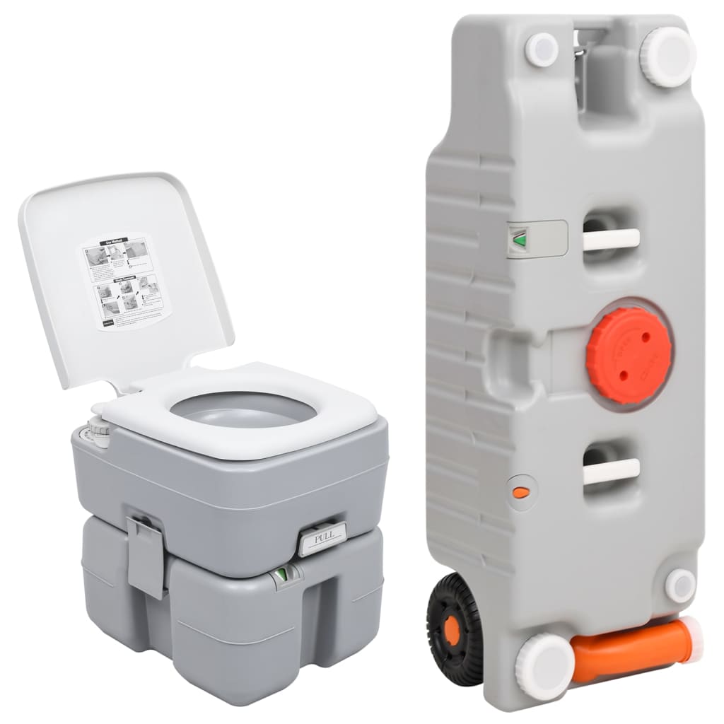 VidaXL Ensemble de toilettes et réservoir d'eau de camping portable
