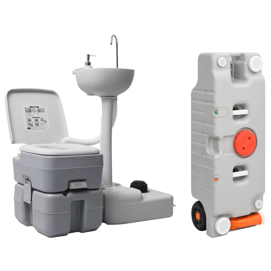 VidaXL Toilettes et lavabo de camping avec réservoir d'eau
