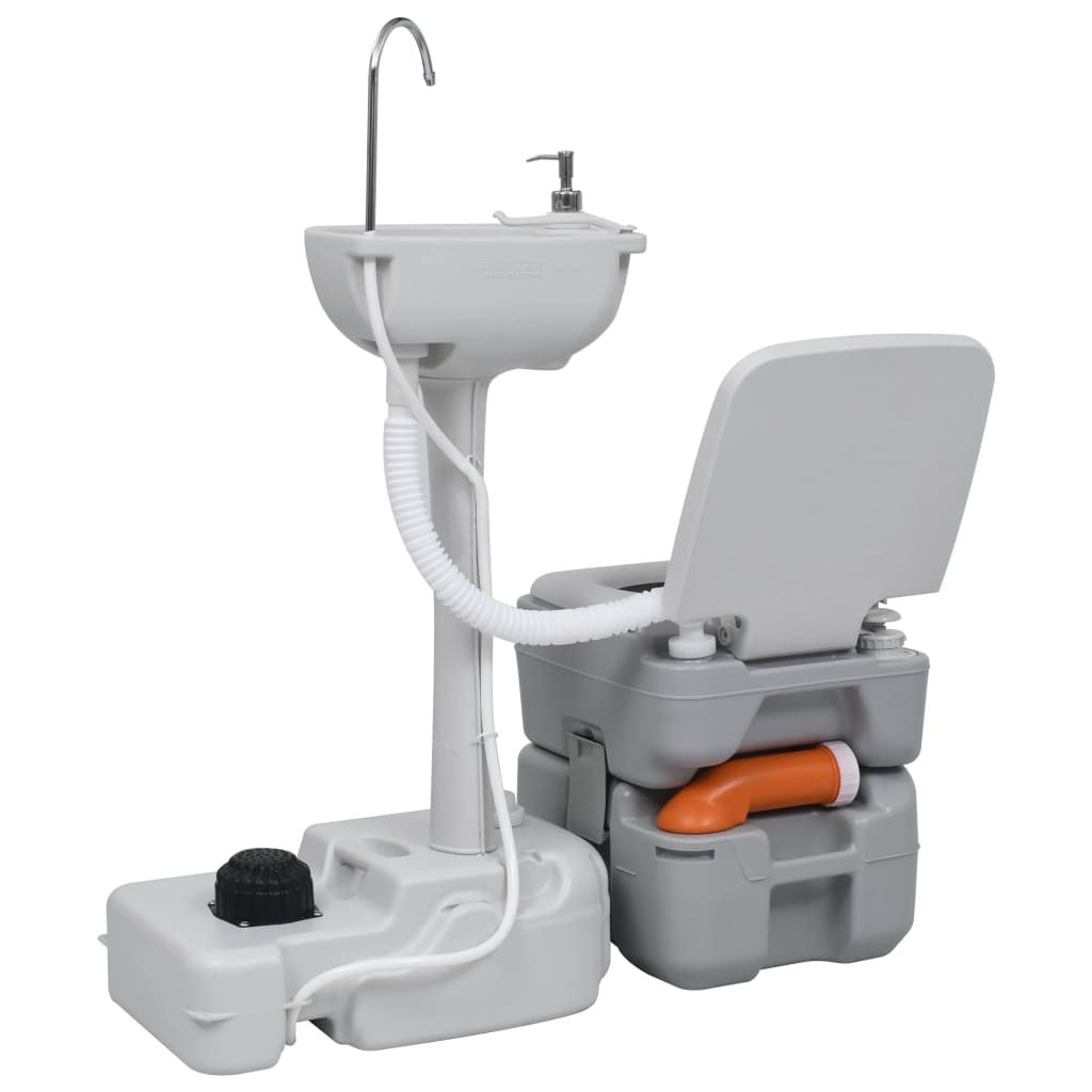 VidaXL Toilettes et lavabo de camping avec réservoir d'eau