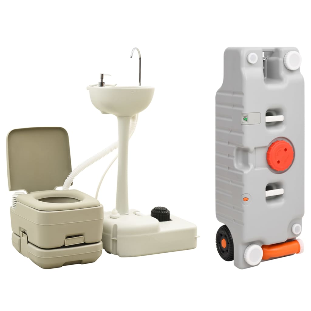 VidaXL Toilettes et lavabo de camping avec réservoir d'eau
