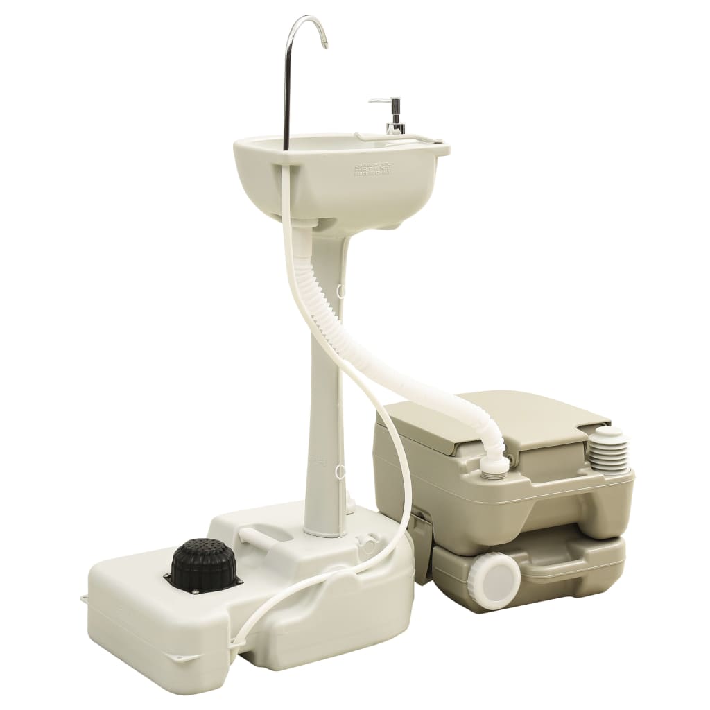 VidaXL Toilettes et lavabo de camping avec réservoir d'eau