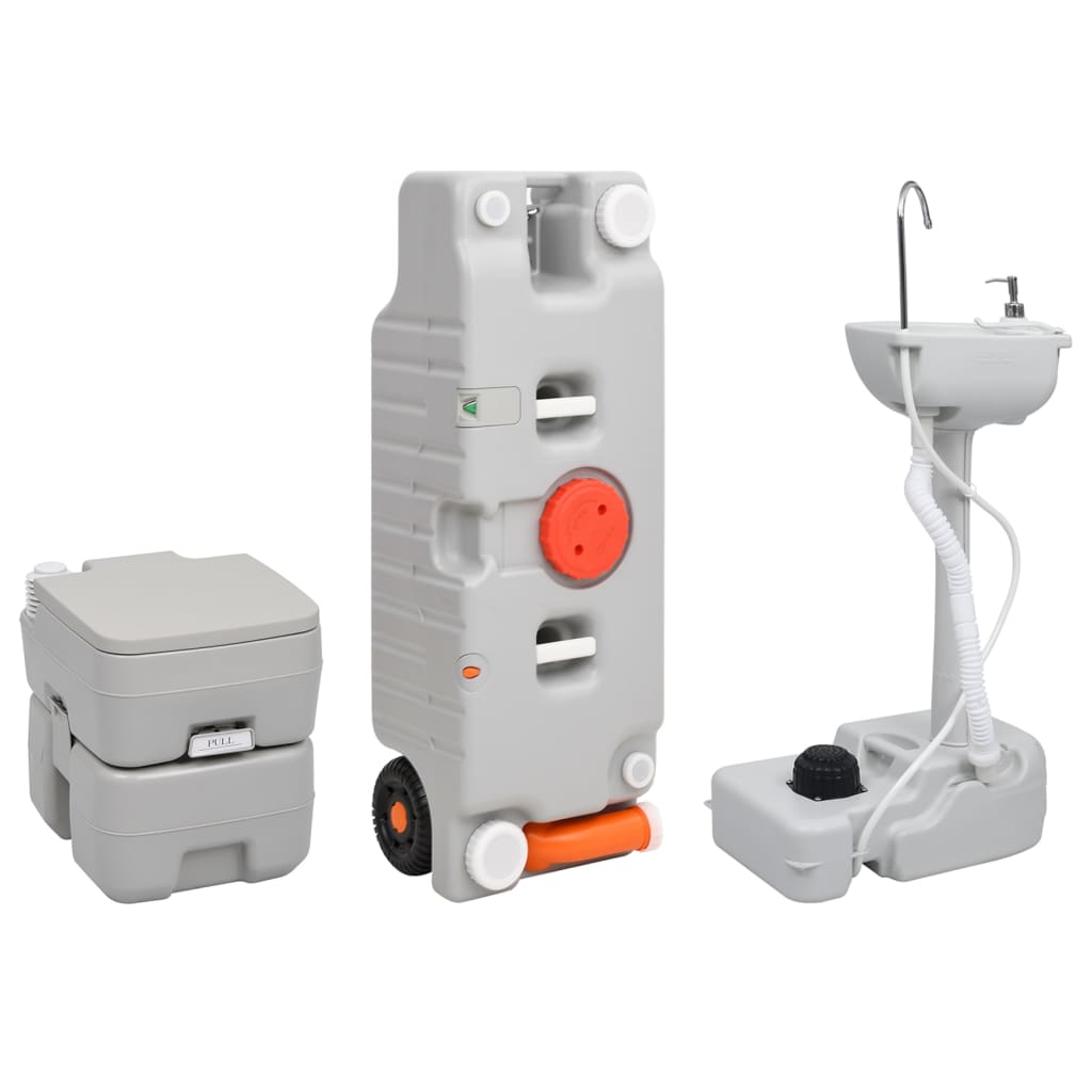 VidaXL Toilettes et lavabo de camping avec réservoir d'eau