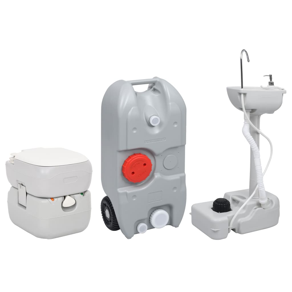 VidaXL Toilettes et lavabo de camping avec réservoir d'eau