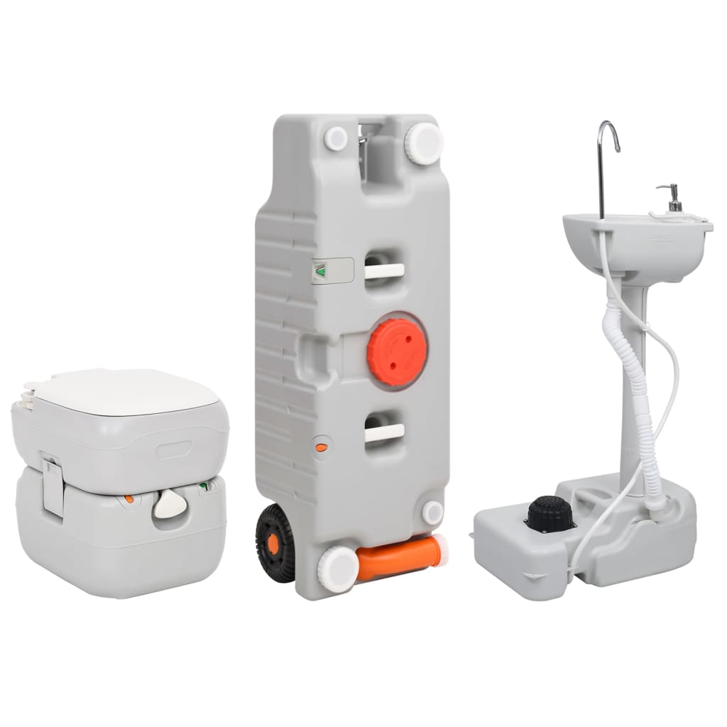 VidaXL Toilettes et lavabo de camping avec réservoir d'eau