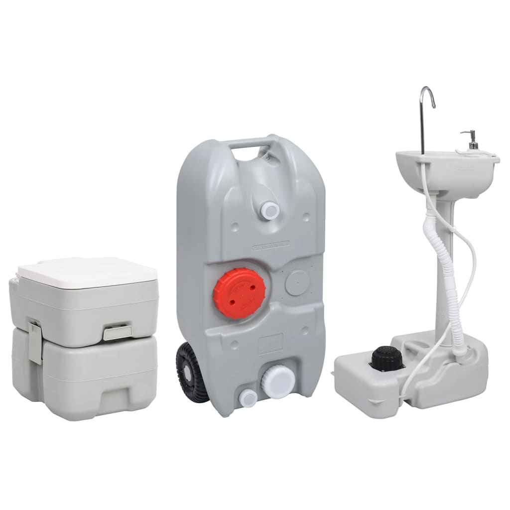 VidaXL Toilettes et lavabo de camping avec réservoir d'eau