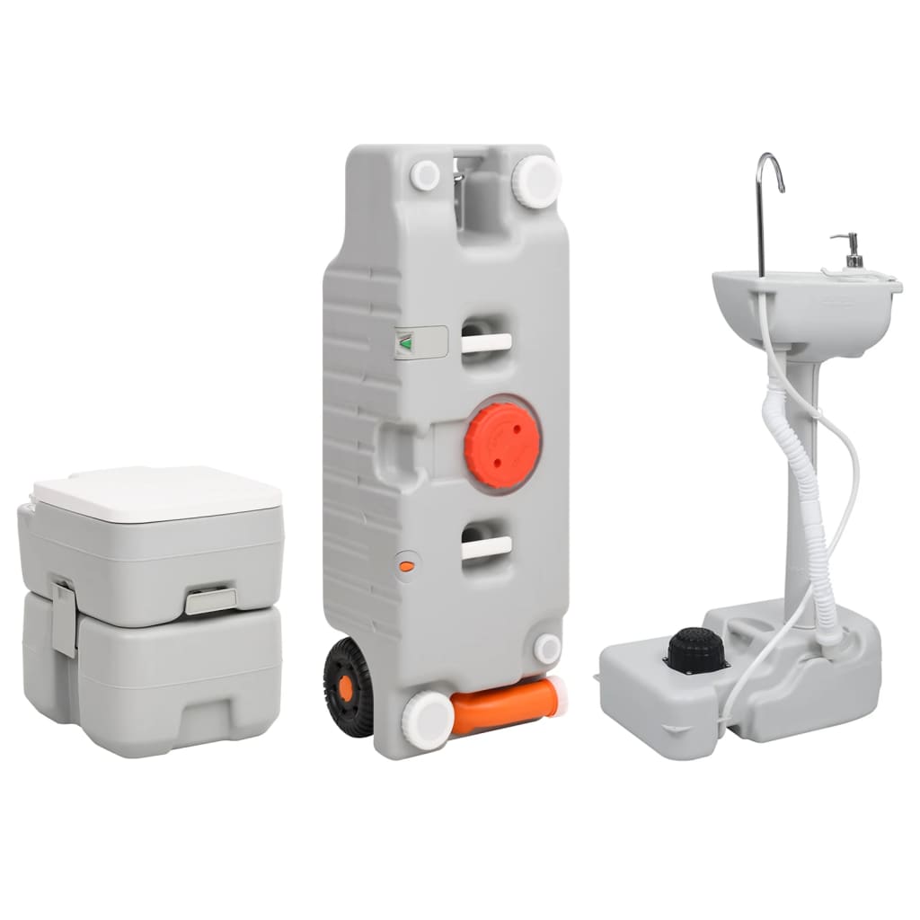 VidaXL Toilettes et lavabo de camping avec réservoir d'eau