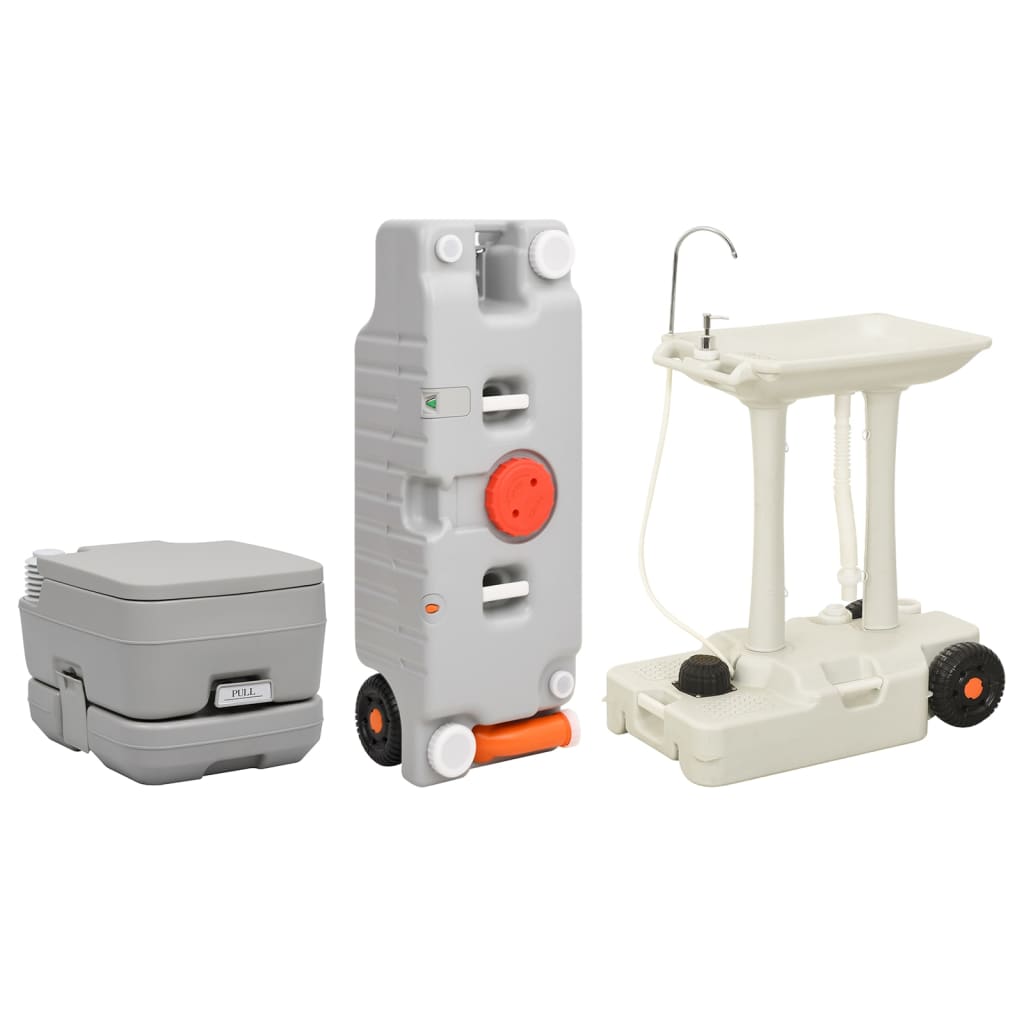 VidaXL Toilettes et lavabo de camping avec réservoir d'eau