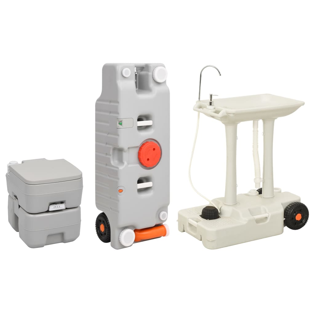 VidaXL Toilettes et lavabo de camping avec réservoir d'eau