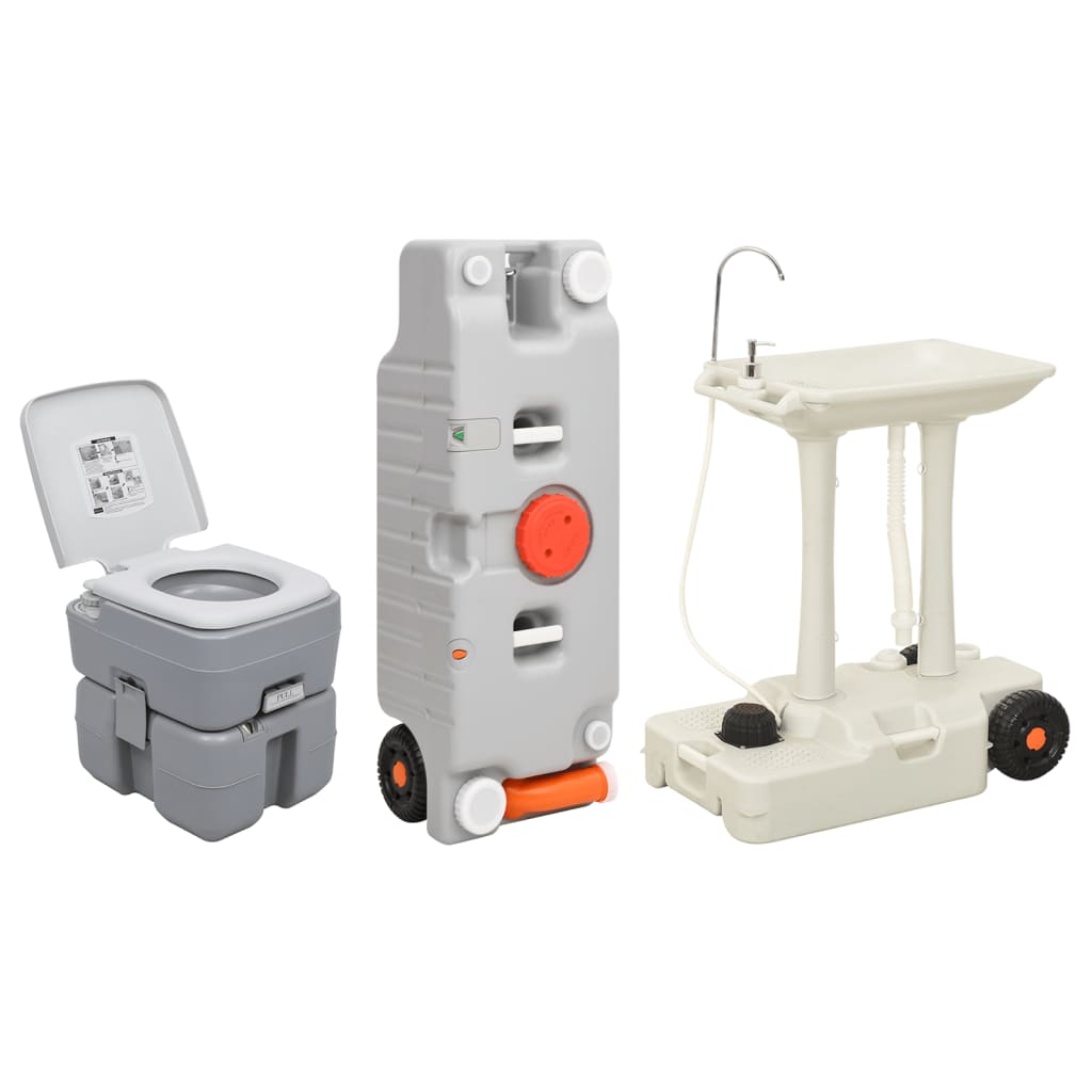 VidaXL Toilettes et lavabo de camping avec réservoir d'eau
