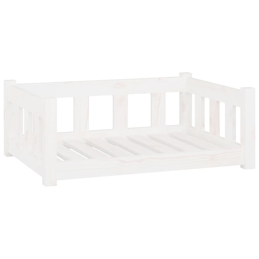 Vidaxl Dog Panier 75.5x55.5x28 cm Pine solide blanc